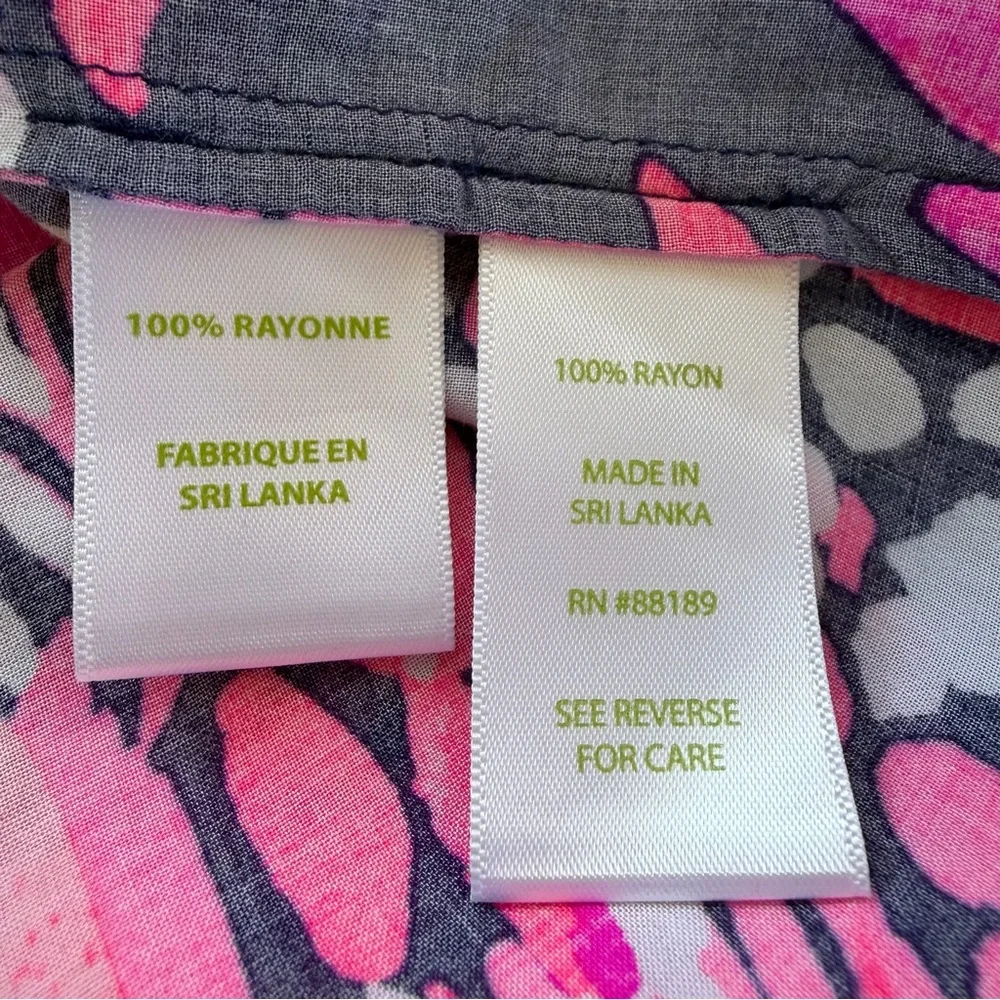 Lilly Pulitzer Sarasota Tunic Top Bright Pink Navy Jungle Print XS - Picture 6 of 7